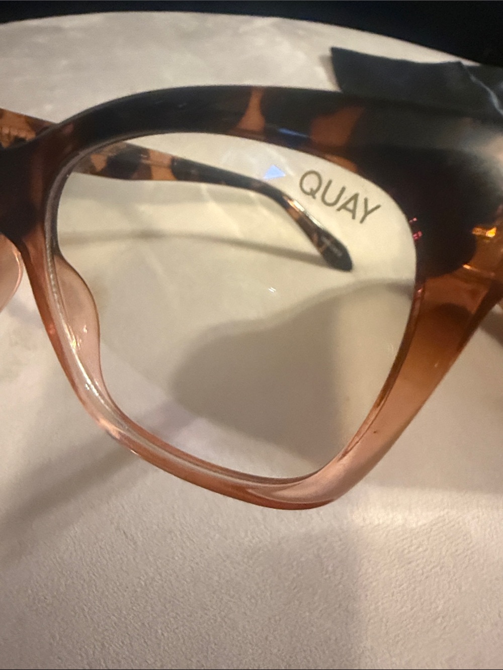 Quay Australia After Hours Mini Cat-Eye Blue Light Glasses - Brown Gradient - Picture 3 of 7